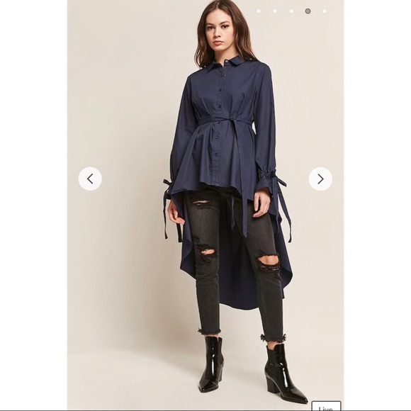 Forever 21 Woven High-Low Shirt - Picture 1 of 5